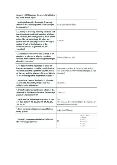 Q tristine TEAS Exam Math Section - Page 3 preview image