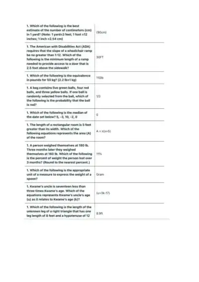 Q tristine TEAS Exam Math Section - Page 6 preview image