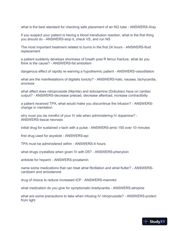 2023-2024 BKAT9R Critical Care Practice Exam With Answers (270 Solved Questions) - Page 5 preview image