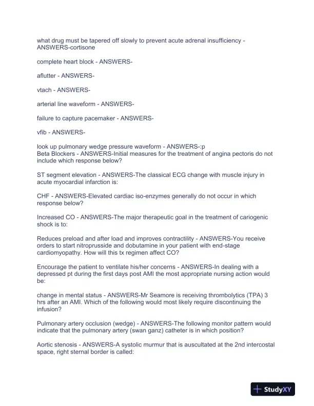 2023-2024 BKAT9R Critical Care Practice Exam With Answers (270 Solved Questions) - Page 6 preview image