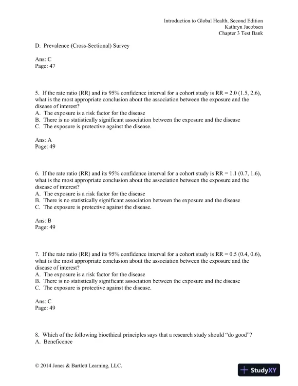 Introduction to Global Health 2nd Edition Test Bank - Page 10 preview image