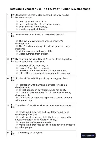 The Development of Children, 7th Edition Test Bank - Page 1 preview image