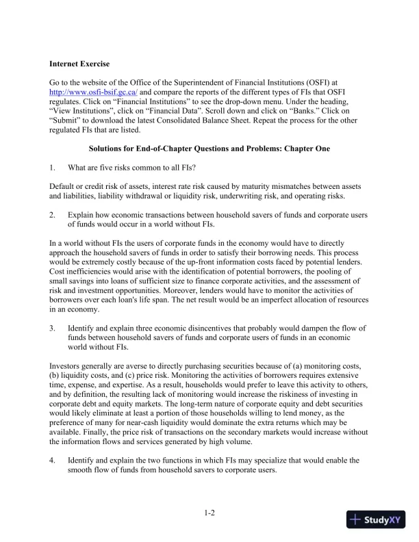 Financial Institutions Management: A Risk Management Approach 5th edition Solution Manual - Page 3 preview image