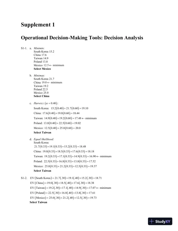 Solution Manual for Operations and Supply Chain Management, 9th Edition - Page 11 preview image
