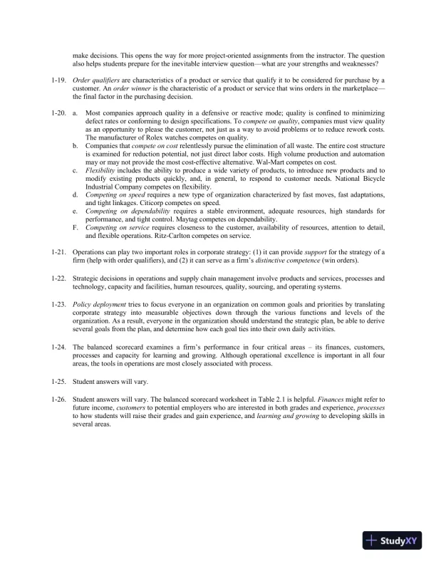 Solution Manual for Operations and Supply Chain Management, 9th Edition - Page 4 preview image