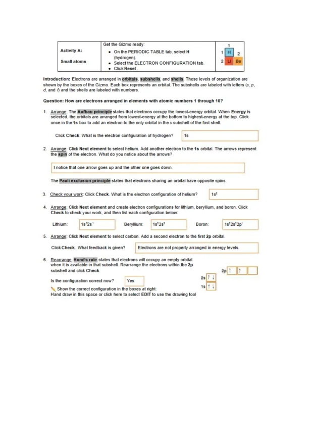 Gabrell Talavera ElectronConfiguration Gizmo - Page 2 preview image