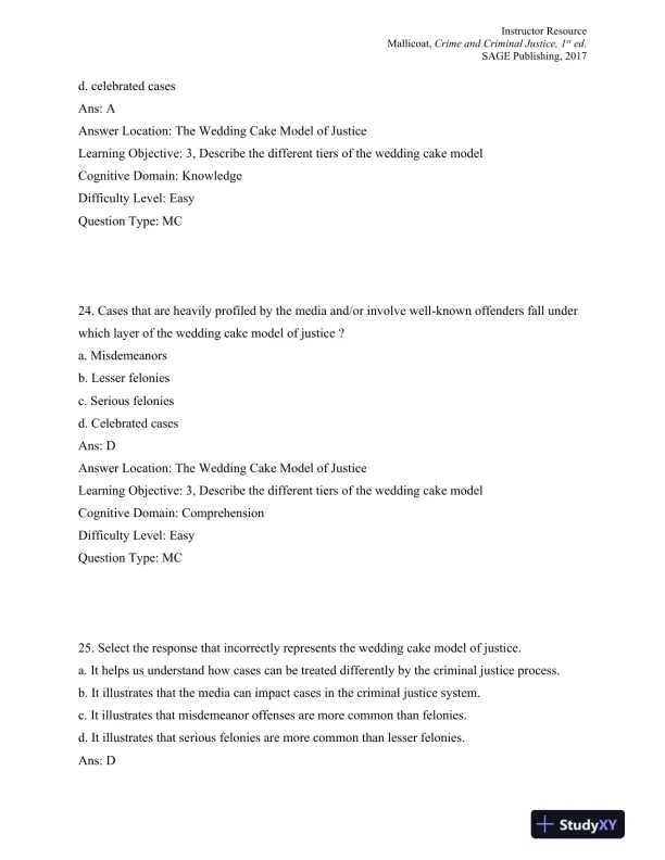 Crime and Criminal Justice: Concepts and Controversies 1st Edition Test Bank - Page 13 preview image
