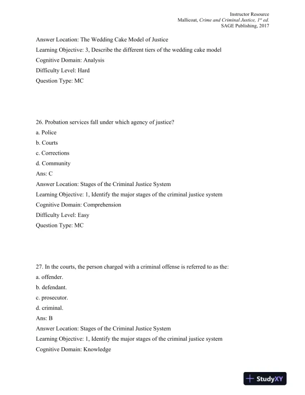 Crime and Criminal Justice: Concepts and Controversies 1st Edition Test Bank - Page 14 preview image