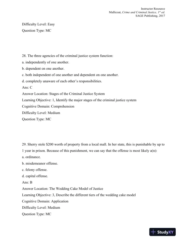 Crime and Criminal Justice: Concepts and Controversies 1st Edition Test Bank - Page 15 preview image