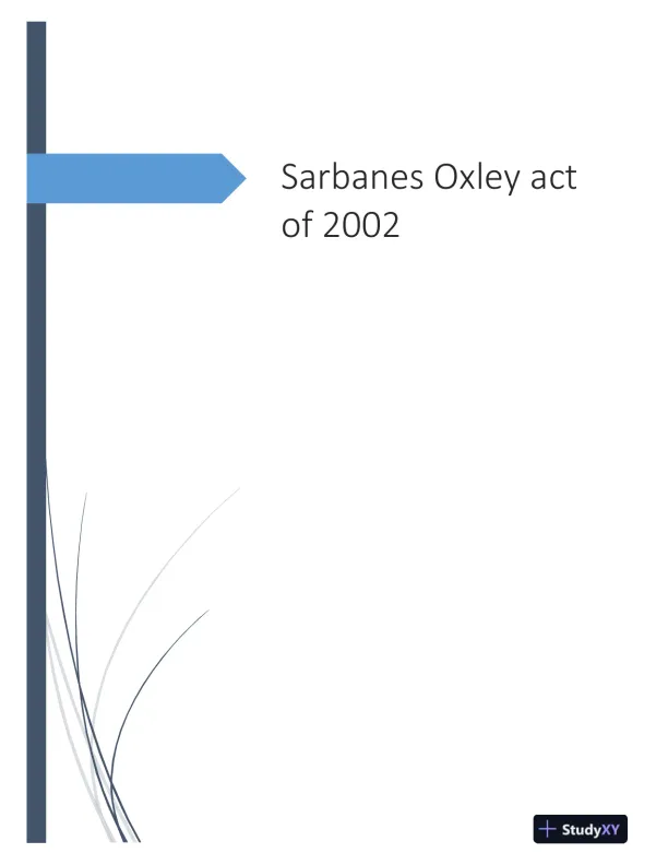 Sarbanes Oxley Act of 2002 - Page 1 preview image