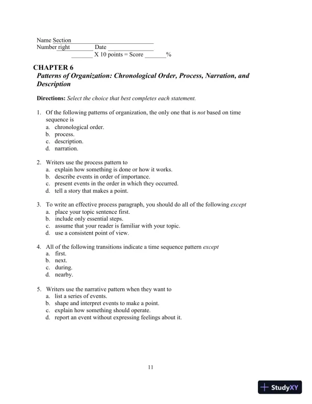 Test Bank for In Harmony: Reading and Writing , 3rd Edition - Page 16 preview image