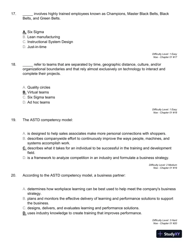 Employee Training and Development (Irwin Management) 7th Edition Test Bank - Page 15 preview image