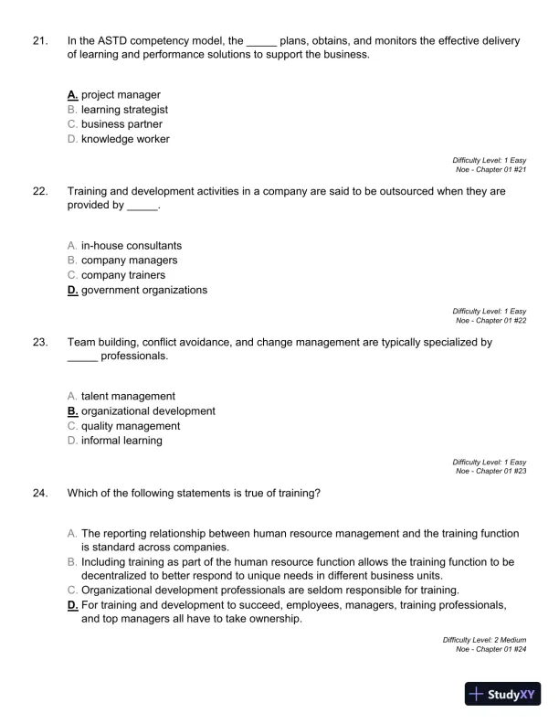Employee Training and Development (Irwin Management) 7th Edition Test Bank - Page 16 preview image