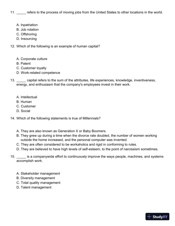 Employee Training and Development (Irwin Management) 7th Edition Test Bank - Page 4 preview image