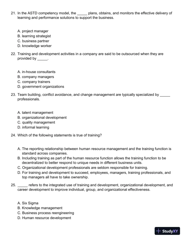 Employee Training and Development (Irwin Management) 7th Edition Test Bank - Page 6 preview image