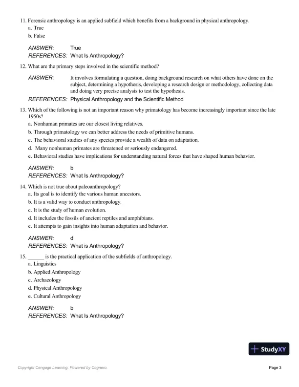 Essentials Of Physical Anthropology, 10th Edition Test Bank - Page 4 preview image