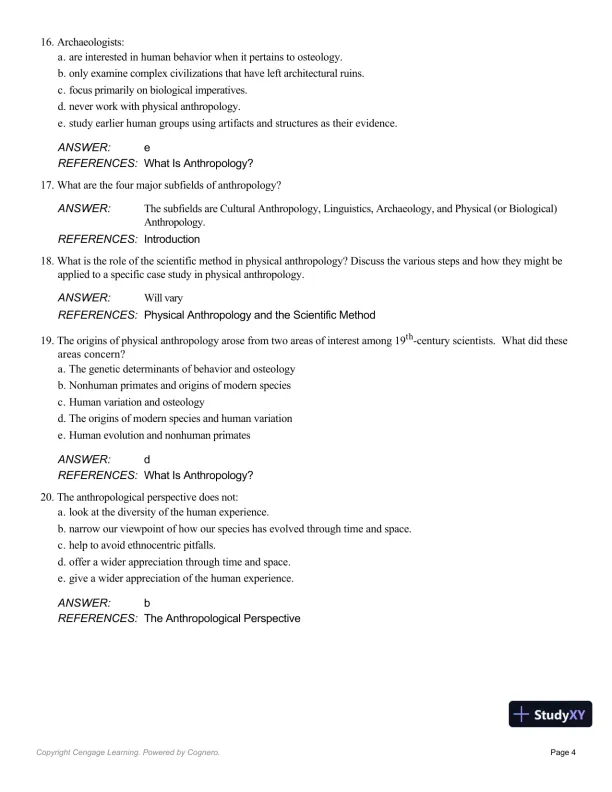 Essentials Of Physical Anthropology, 10th Edition Test Bank - Page 5 preview image