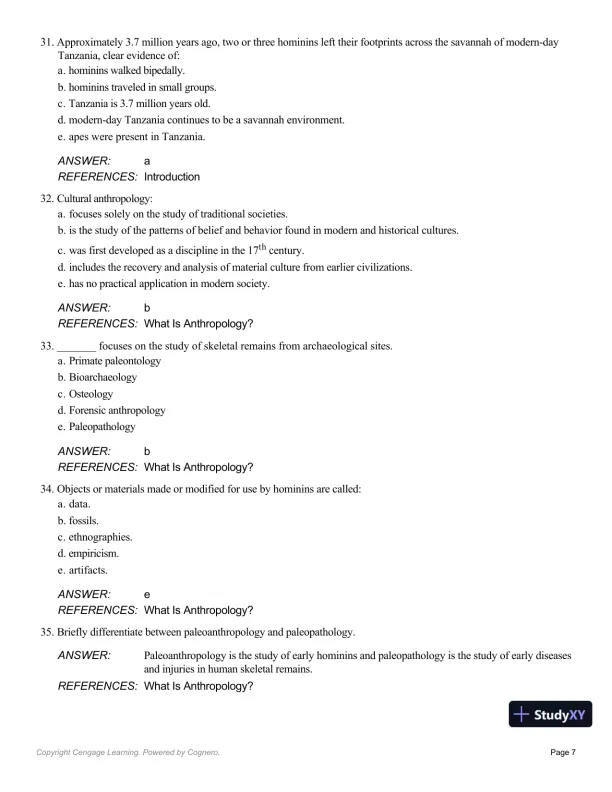 Essentials Of Physical Anthropology, 10th Edition Test Bank - Page 8 preview image