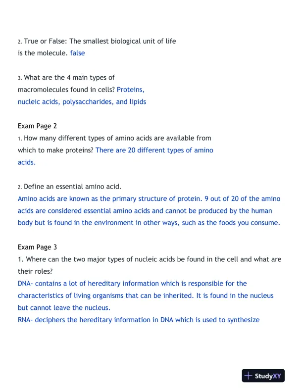 2024-2025 BIOD171 Portage Learning Biology Final Exam With Answers (170 Solved Questions) - Page 10 preview image