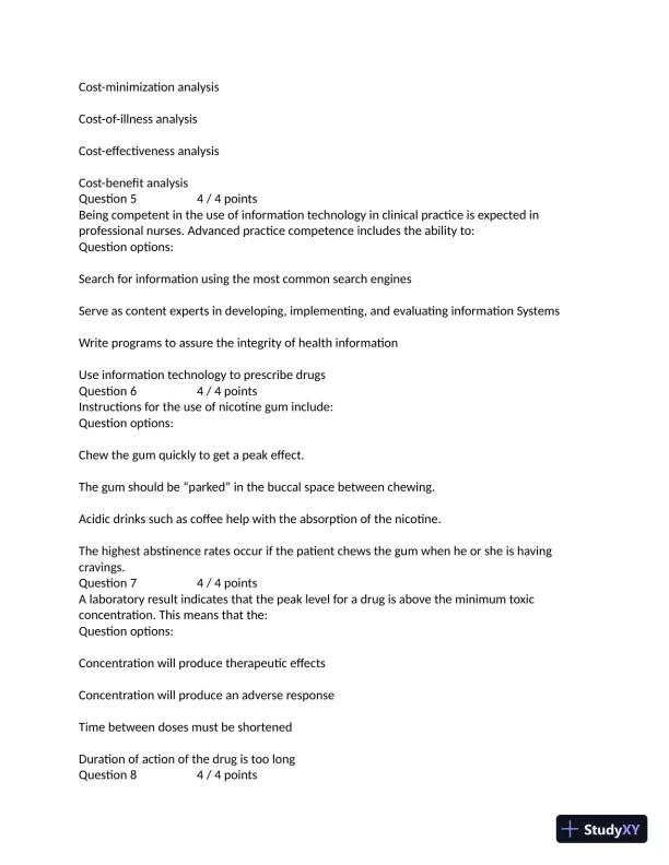 MN553 Final Exam Quiz with Answers (97 Solved Questions) - Page 3 preview image