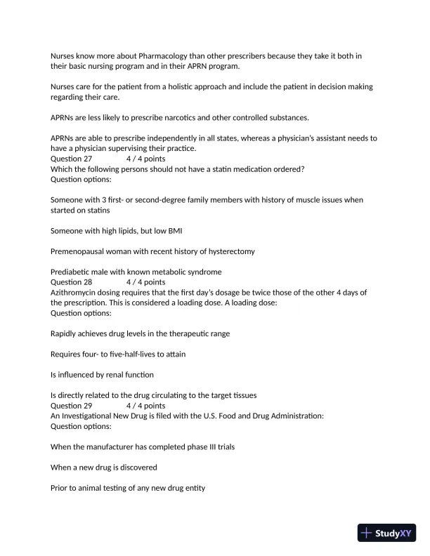MN553 Final Exam Quiz with Answers (97 Solved Questions) - Page 9 preview image
