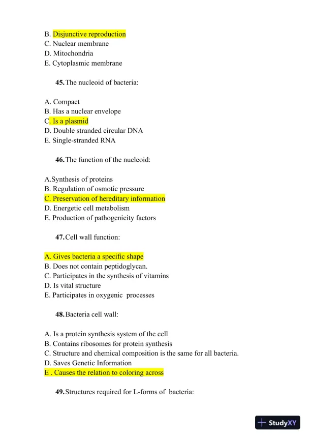 Microbiology Practice Exam With Answers (1000 Solved Questions) - Page 10 preview image