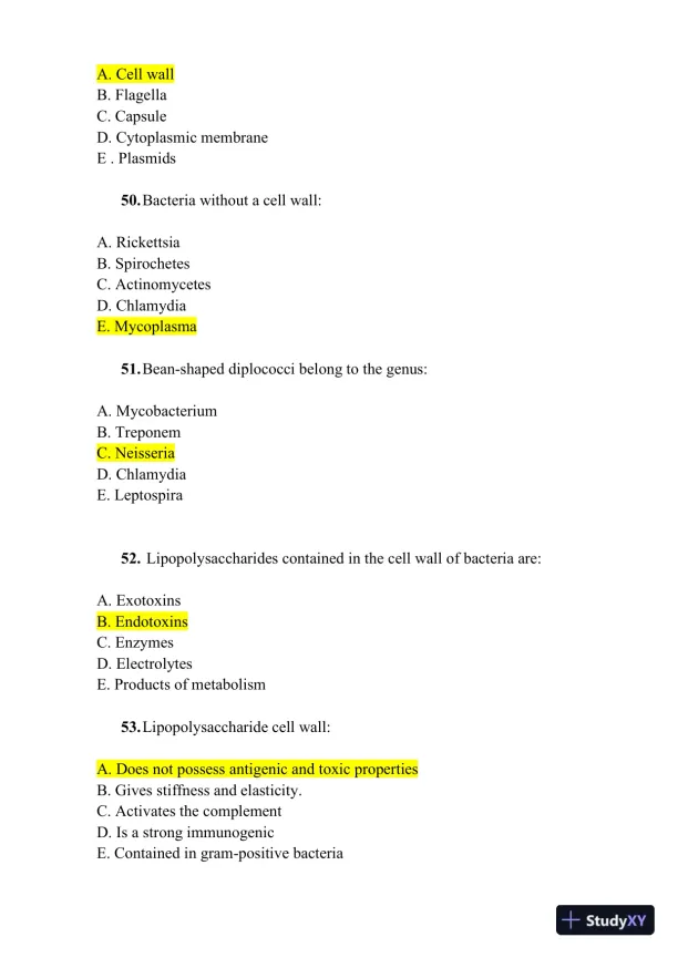 Microbiology Practice Exam With Answers (1000 Solved Questions) - Page 11 preview image