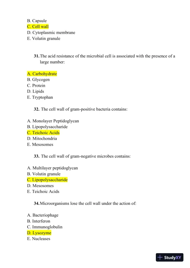 Microbiology Practice Exam With Answers (1000 Solved Questions) - Page 7 preview image
