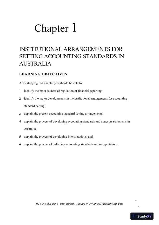 Issues in Financial Accounting, 16th Edition Solution Manual - Page 1 preview image