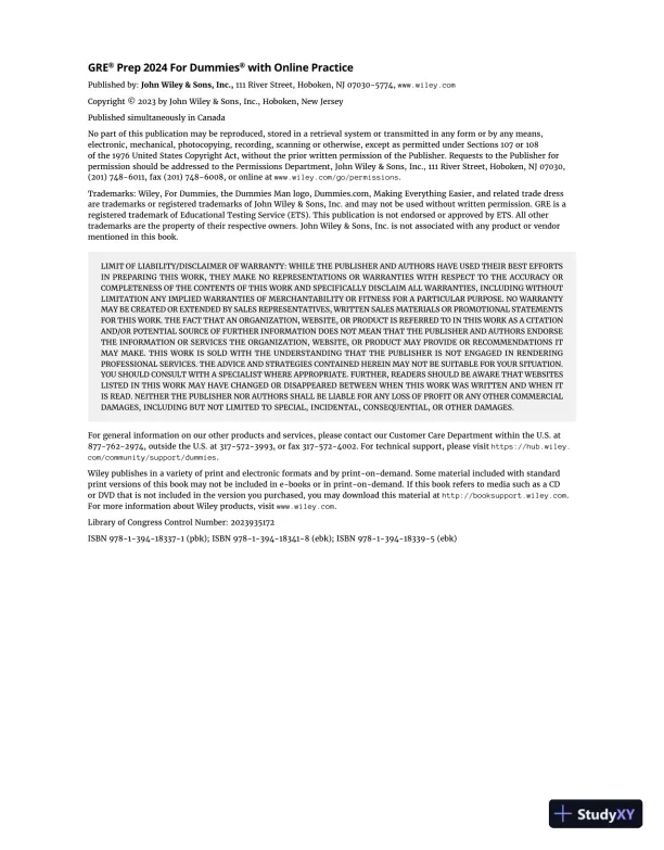 GRE Prep 2024 For Dummies with Online Practice (2023) - Page 9 preview image
