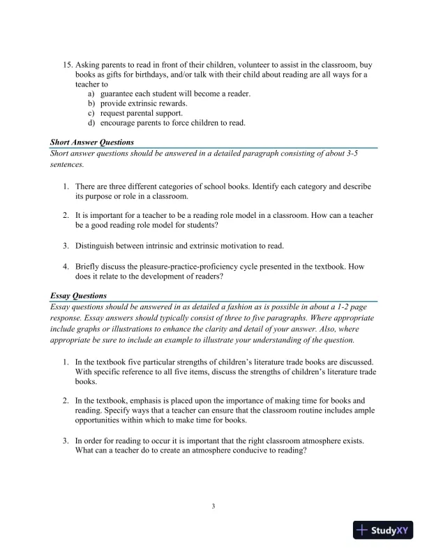 Test Bank for Childrens Literature, Briefly , 7th Edition - Page 11 preview image