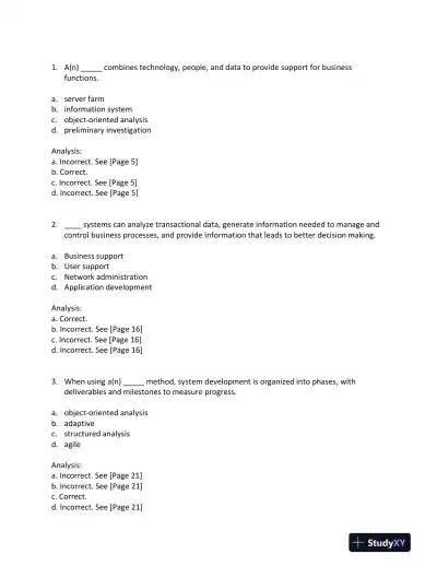 Systems Analysis And Desig, 10th Edition Test Bank - Page 1 preview image