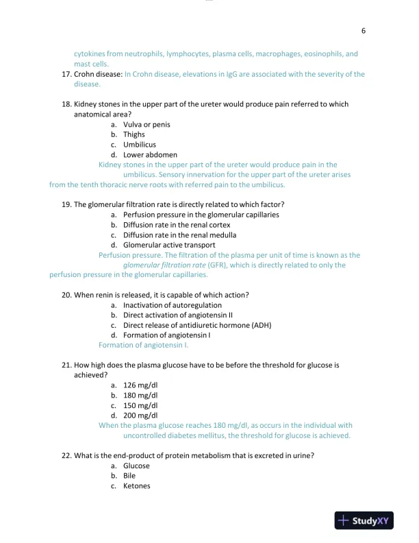 2023-2024 NURS611 Pathophysiology Exam 4 Version Test Bank With Answers (104 Solved Questions) - Page 7 preview image