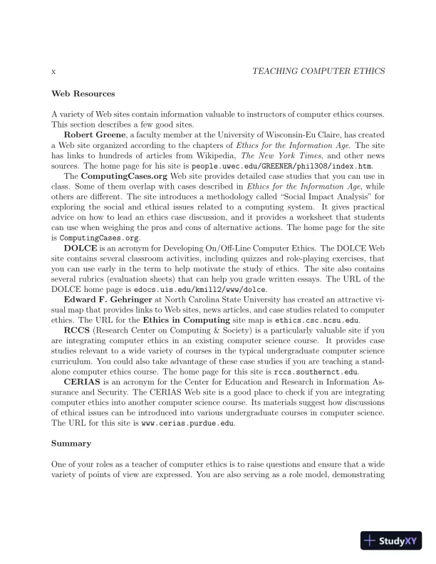 Solution Manual for Ethics for the Information Age, 7th Edition - Page 7 preview image