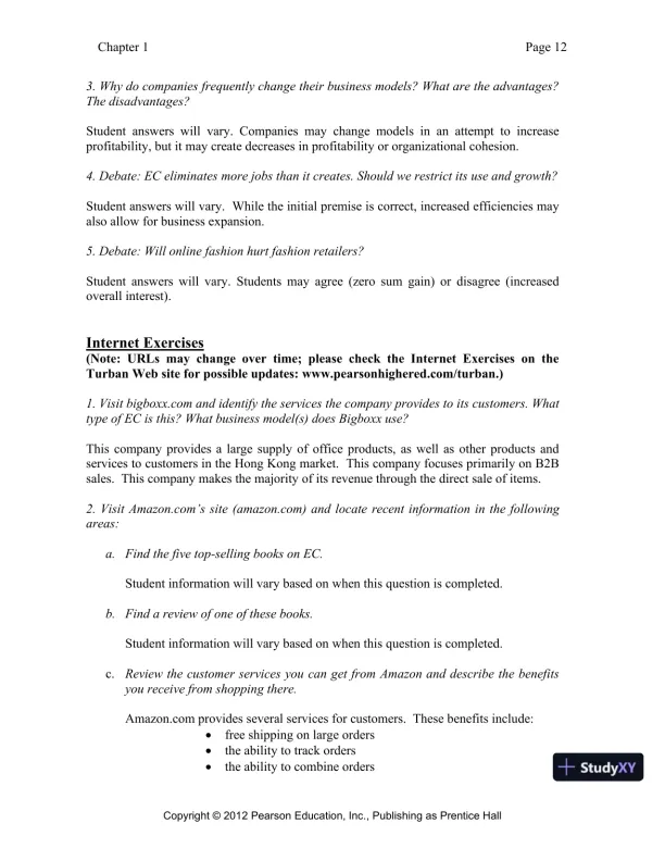 Solution Manual for E-Commerce 2019: Business, Technology and Society, 15th Edition - Page 13 preview image