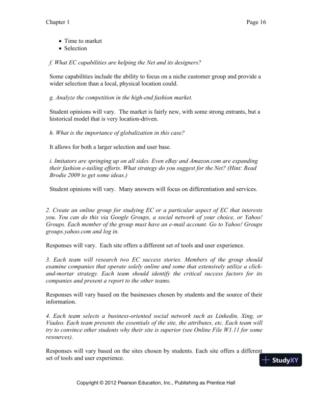 Solution Manual for E-Commerce 2019: Business, Technology and Society, 15th Edition - Page 17 preview image