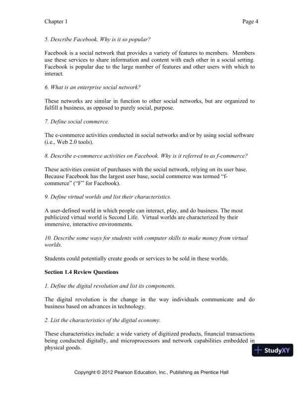 Solution Manual for E-Commerce 2019: Business, Technology and Society, 15th Edition - Page 5 preview image