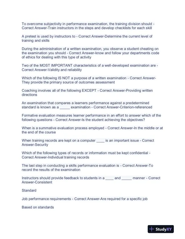 2023 Fire Instructor Management Final Exam With Answers (401 Solved Questions) - Page 6 preview image