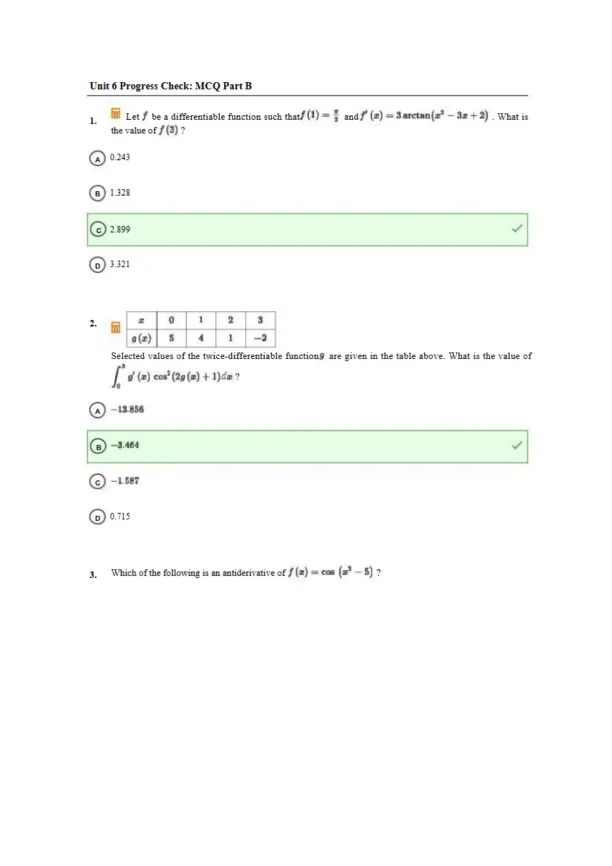 AP Calculus AB Scoring Guide - Page 1 preview image