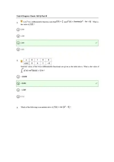 AP Calculus AB Scoring Guide - Page 1 preview image