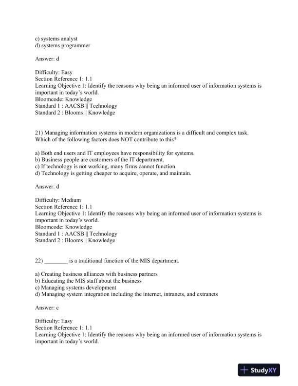 Introduction to Information Systems, 7th Edition Test Bank - Page 10 preview image