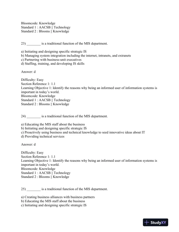 Introduction to Information Systems, 7th Edition Test Bank - Page 11 preview image