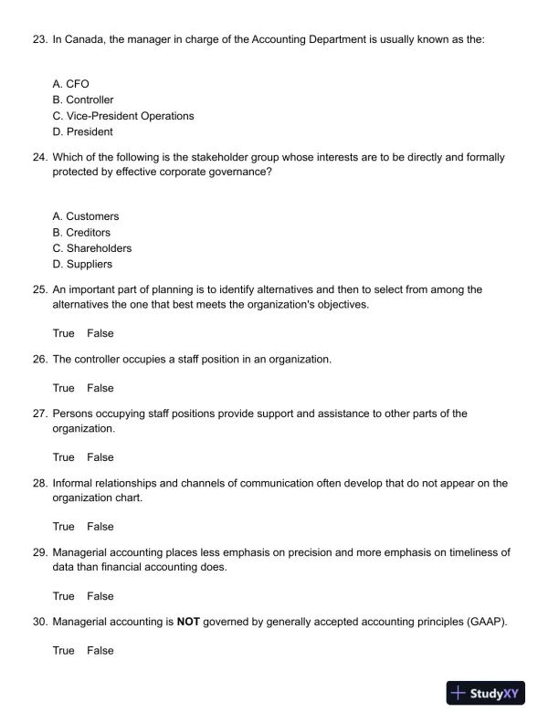 Managerial Accounting Tenth Canadian Edition Test Bank - Page 7 preview image