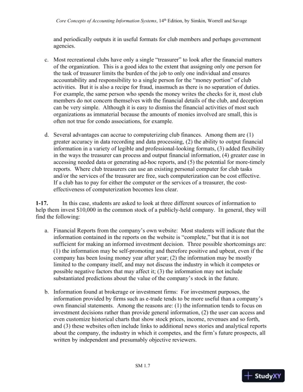 Solution Manual for Core Concepts of Accounting Information Systems, 14th Edition - Page 12 preview image
