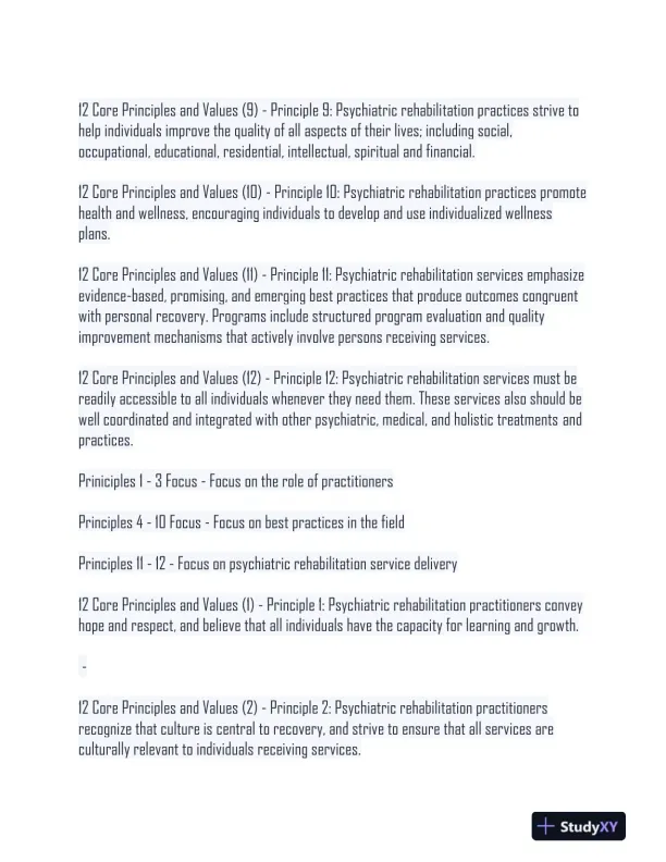 2024 Psychiatric Rehabilitation CPRP Exam With Answers (384 Solved Questions) - Page 3 preview image