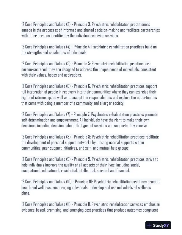 2024 Psychiatric Rehabilitation CPRP Exam With Answers (384 Solved Questions) - Page 4 preview image