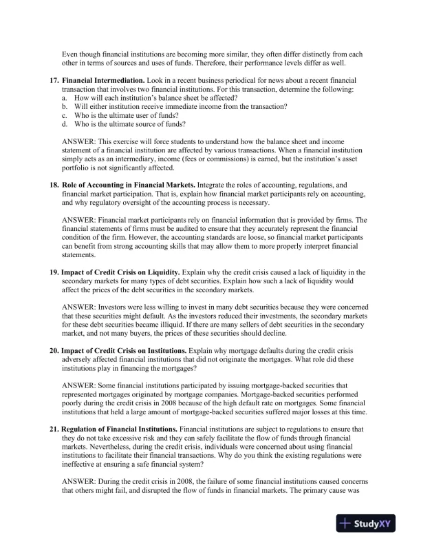 Financial Markets And Institutions, Abridged, 11th Edition Solution Manual - Page 7 preview image