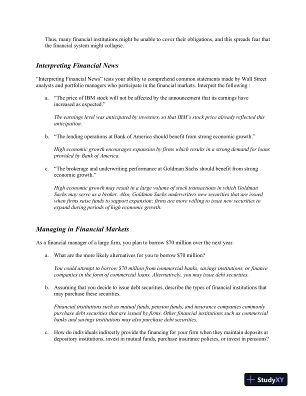 Financial Markets And Institutions, Abridged, 11th Edition Solution Manual - Page 9 preview image