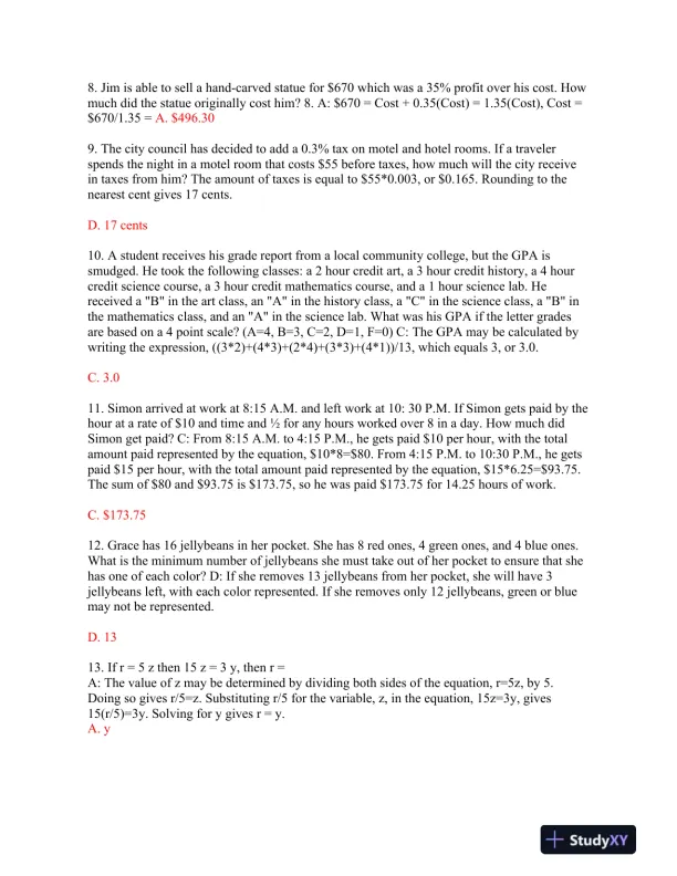 Mathematical Problem Sets for Everyday Scenarios - Page 3 preview image