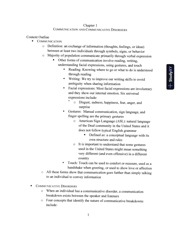 Primer On Communication And Communicative Disorders, A, 1st Edition Test Bank - Page 3 preview image